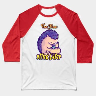 Tea Time Hedgehog Baseball T-Shirt